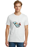 Knight-Attacking-Phone Mens Graphic Tee, 100% Cotton, Casual Summer Wear