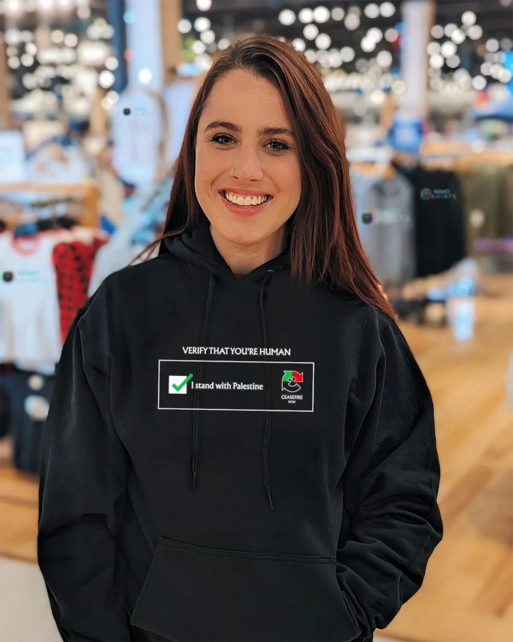 Captcha verify that you’re human I stand with Palestine ceasefire now shirt