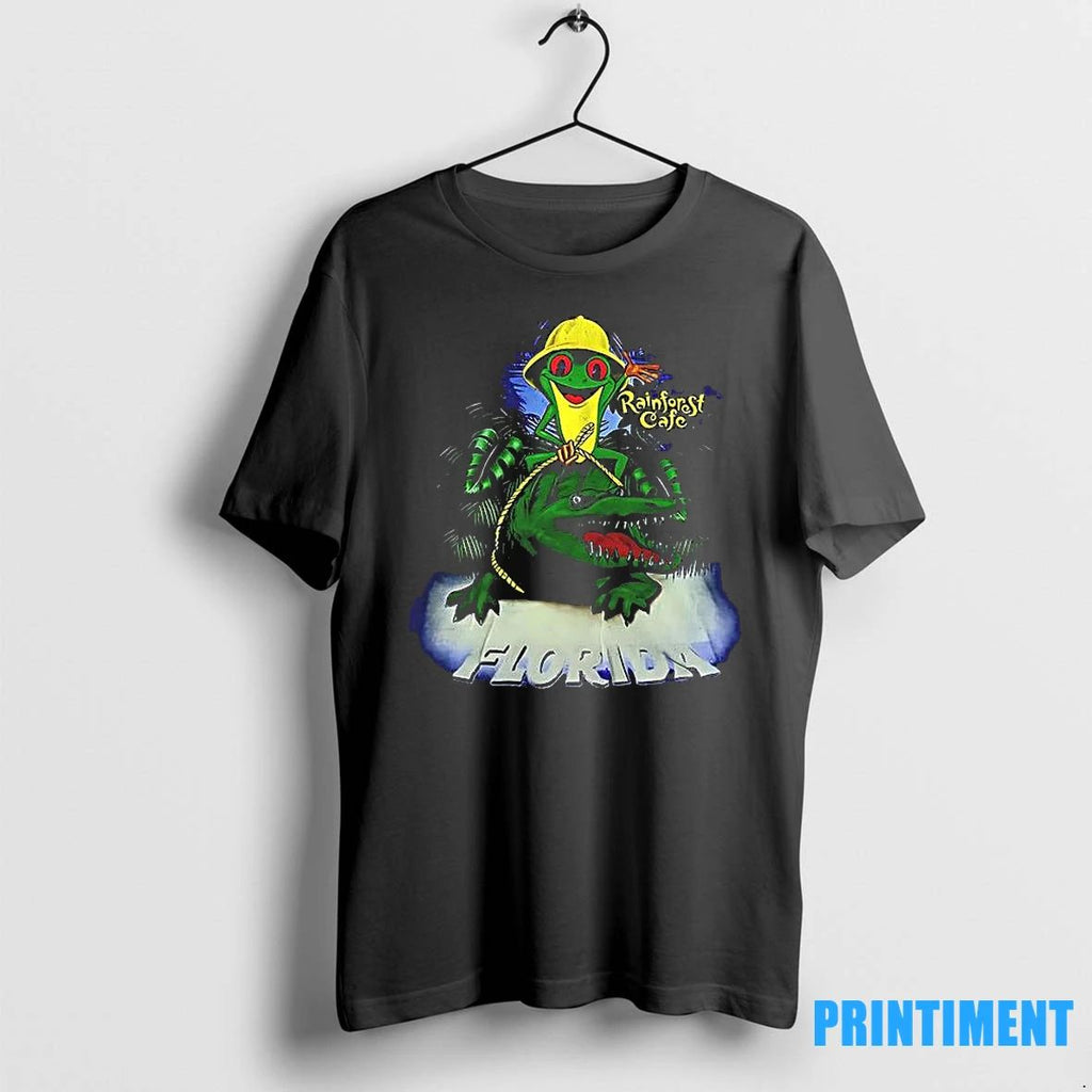 Rainforest Cafe Florida Frog Alligator Cartoon Tshirts Sweater