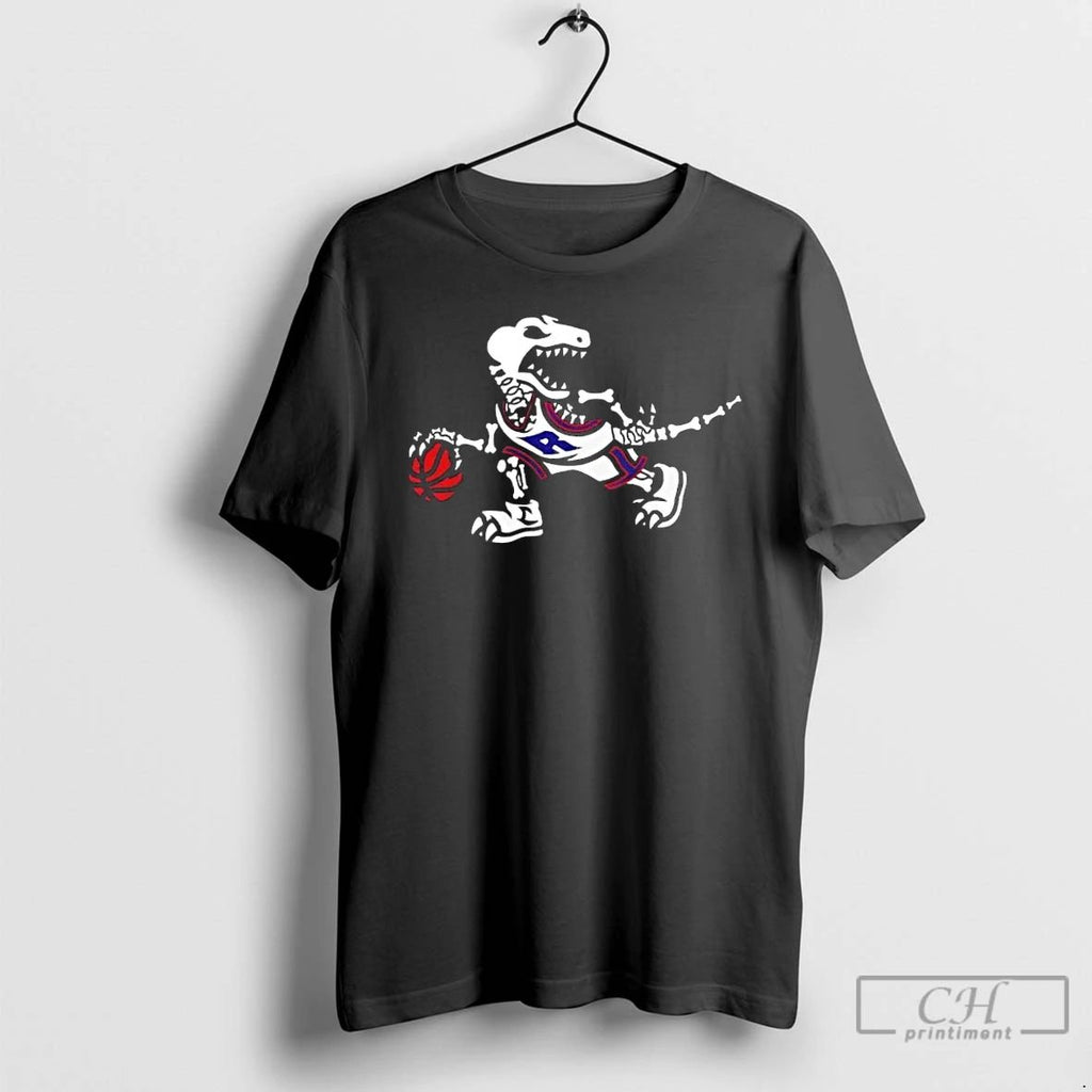 Classic Skeleton Toronto Raptors Glow Up Halloween 2 Sided T Shirts