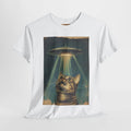 Funny "Cat Believe" UFO T-Shirt – Alien & Cat Abduction Tee, Alien Unisex Tee