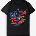 Patriotic Baseball Player USA Flag Unisex T-Shirt for Game & Daily Wear