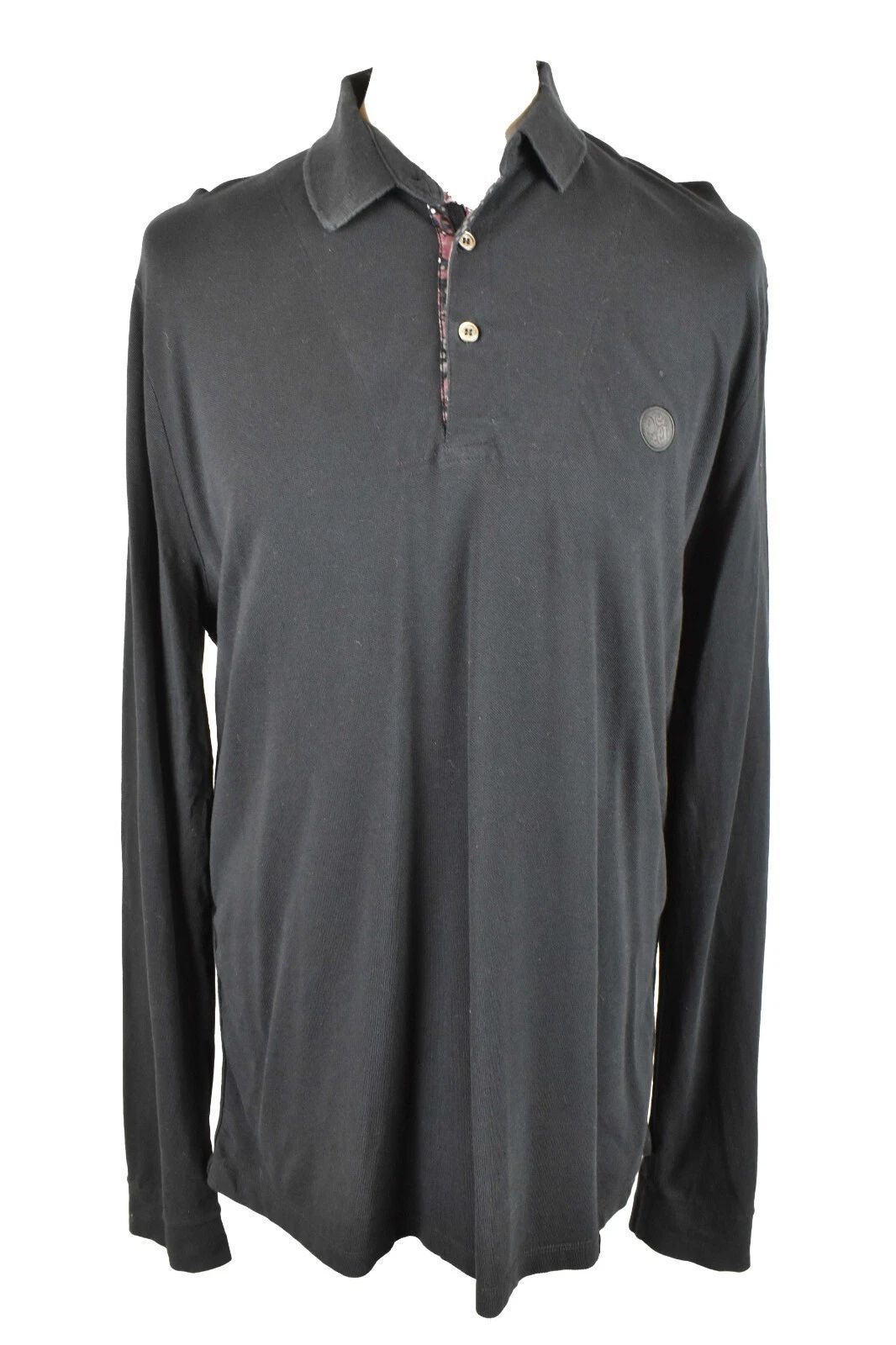PRETTY GREEN Black Polo Shirt size L Mens Long Sleeves Outdoors Outerwear