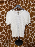 The Attic U.S.A. Vintage White Ribbed Short Sleeve T-Shirt