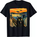 Black Cat Scream Starry Night Shirt Aesthetic TShirt