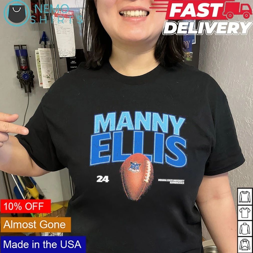Manny Ellis No 24 Indiana State University Running Back shirt