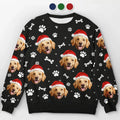 Custom Photo Celebrate Christmas With Furry Friends - Dog & Cat Personalized Custom Ugly Sweatshirt - Unisex Wool Jumper - Christmas Gift For Dog Lovers