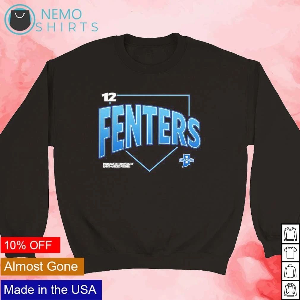 Trevor Fenters No 12 Indiana State University Sycamores Right-Handed Pitcher shirt