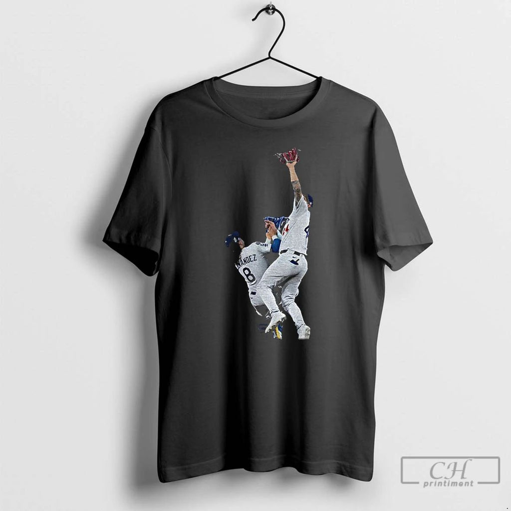 Premium Andy Pages Kike Hernandez Outfield Catch Game 7 Los Angeles Dodgers Washed World Series