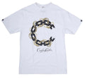 ""Crooks & Castles Gold Chain White T-Shirt: Cutting Edge Streetwear for Men"