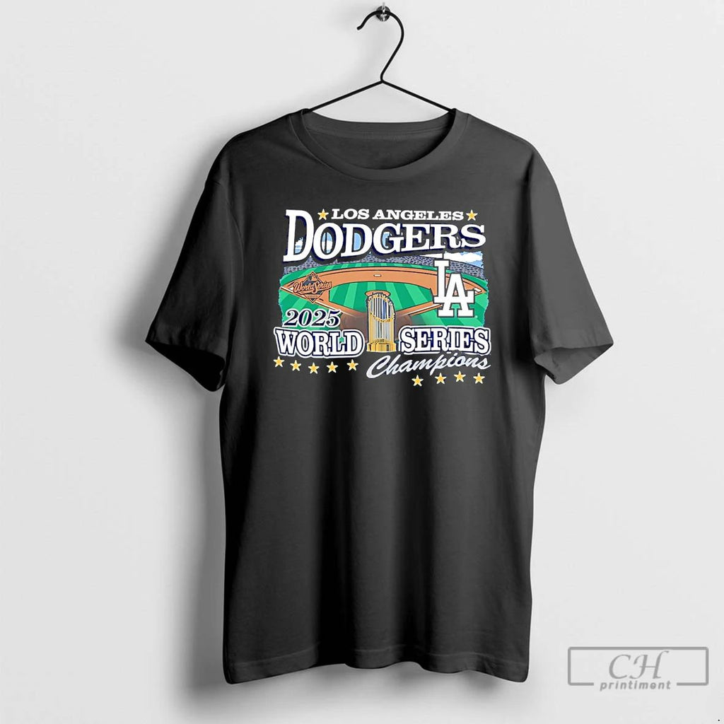 Classic Los Angeles Dodgers Diamond Home Plate 2025 World Series Champions T Shirts