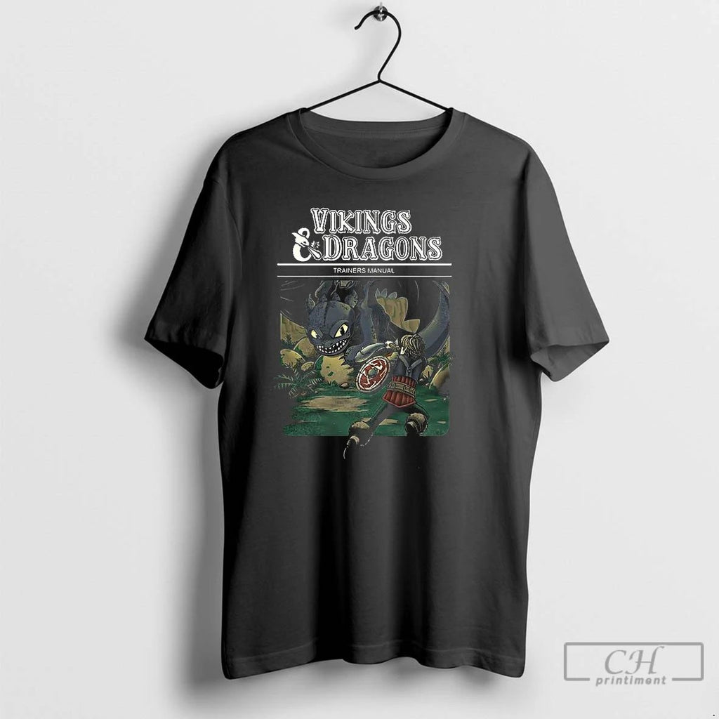 Classic Vikings And Dragons Trainers Manual How To Train Your Dragon Cartoon T Shirts