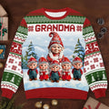 Custom Gnome Unisex Ugly Sweatshirt - Personalized Christmas Birthday Gifts For Grandma, Grandparent, Mom - Christmas Magic Shared Across Generations