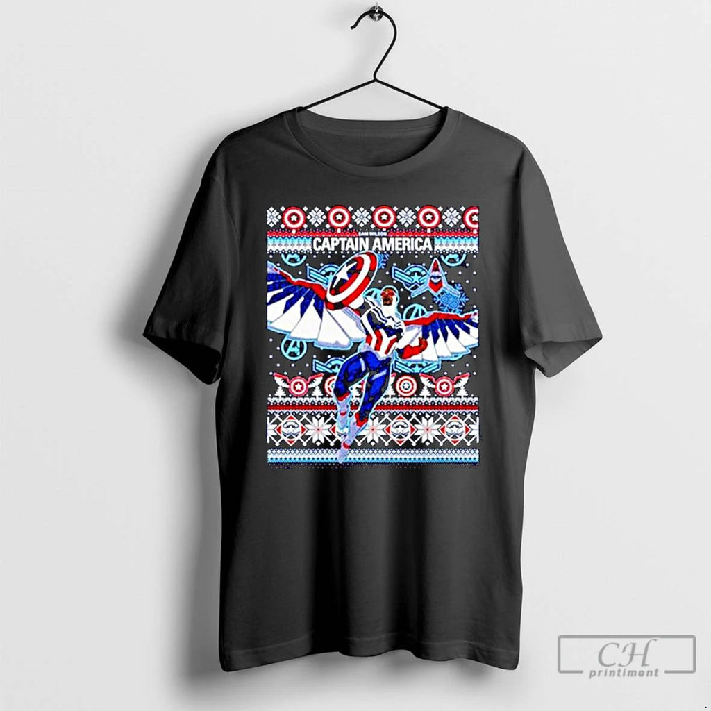 Classic Captain America Sam Wilson Ugly Xmas Holiday Ornaments T Shirts