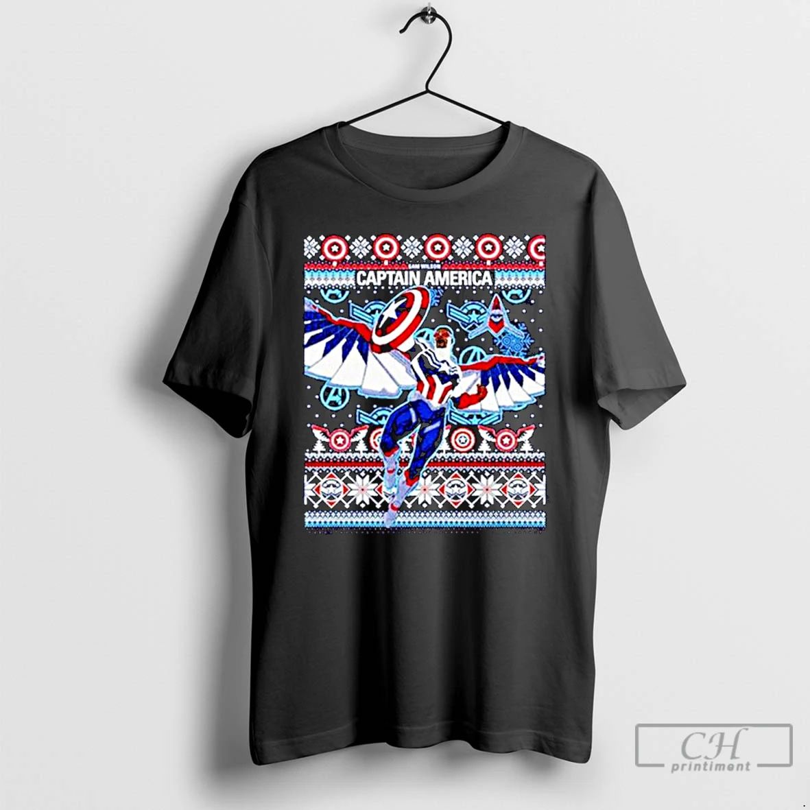 Classic Captain America Sam Wilson Ugly Xmas Holiday Ornaments T Shirts