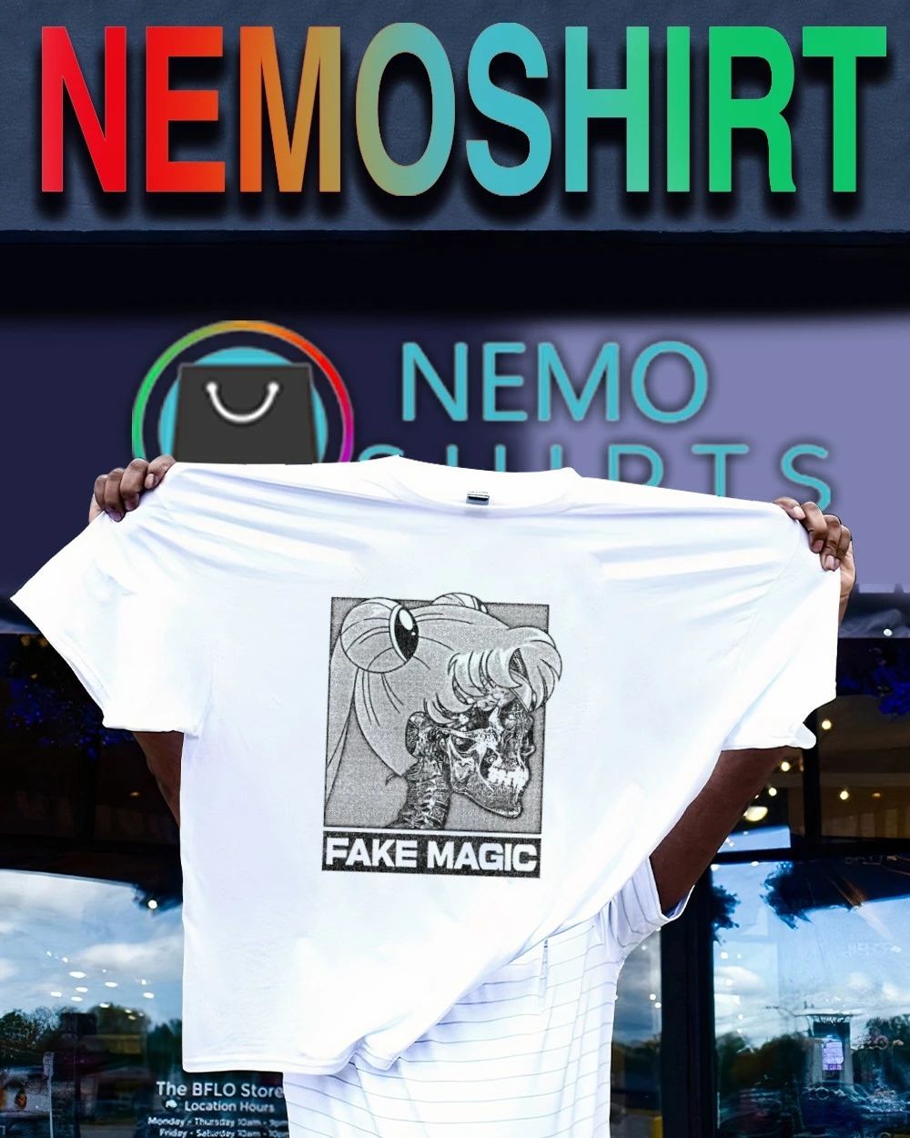 Sailor Moon Fake Magic Anime Skull shirt