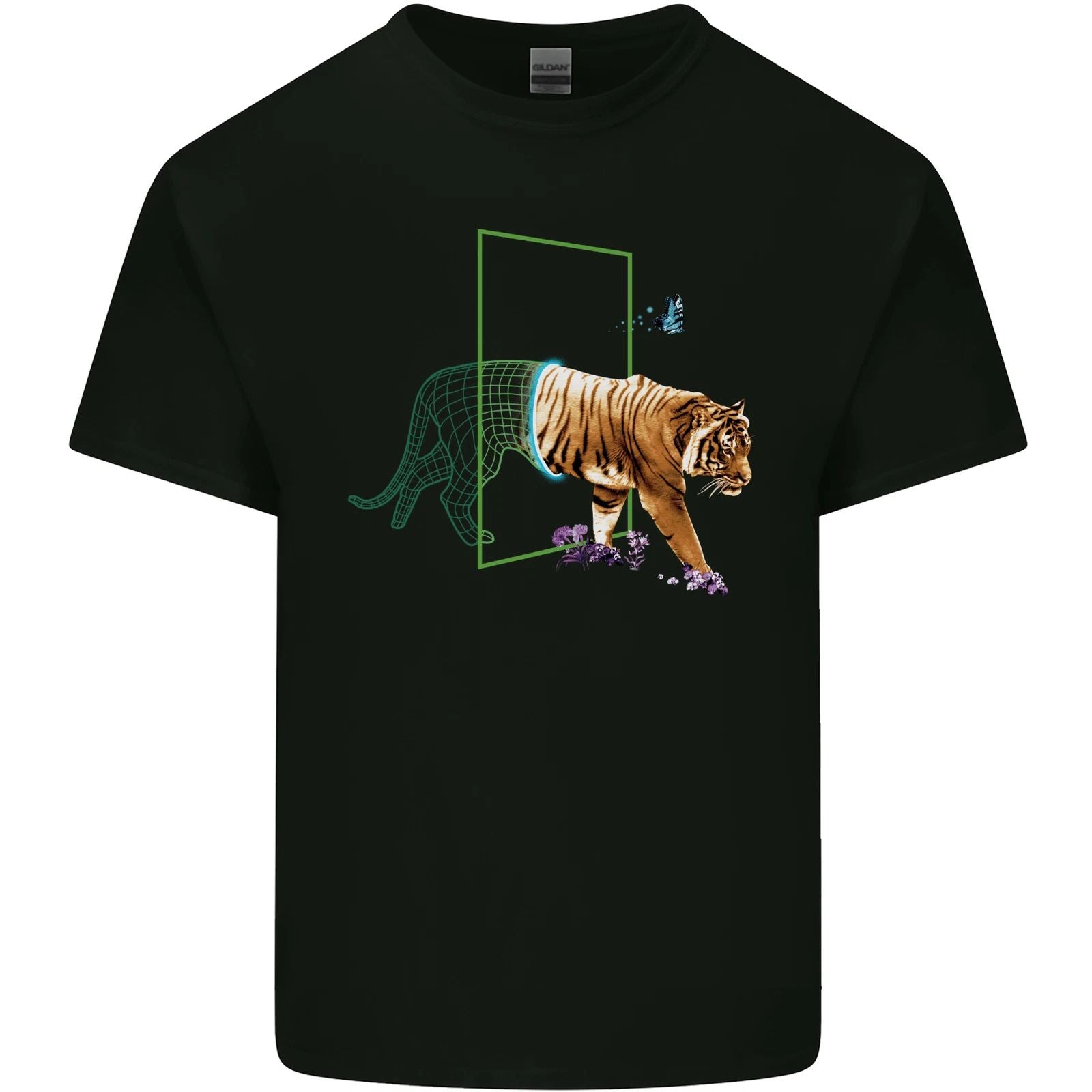 A SCI-FI Tiger Mens Cotton T-Shirt Tee Top