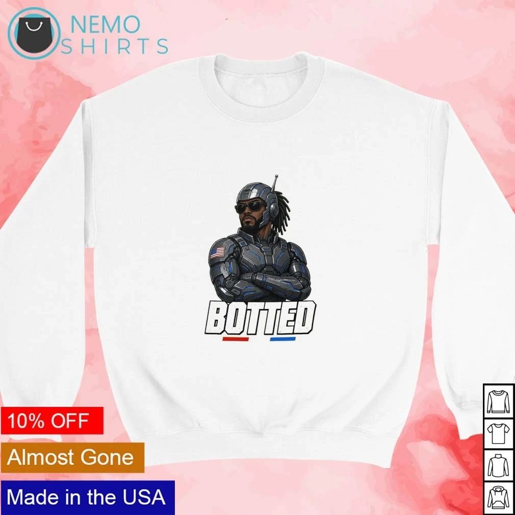 Botted Cybernetic Soldier with American Flag Patch shirt