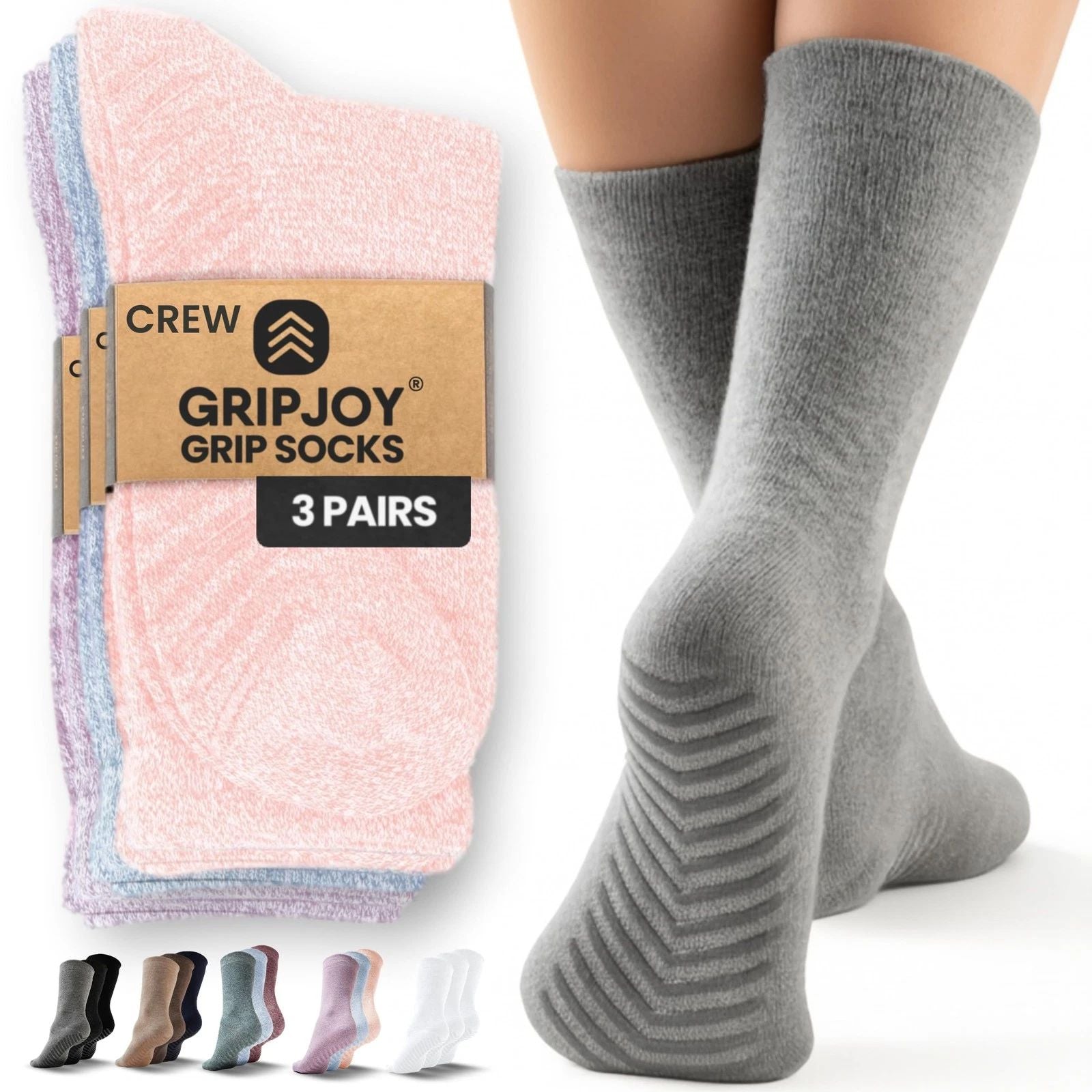 Grip Socks for Women, Grippy, Non Slip, Gripper Socks for Women & Men, Pilate...