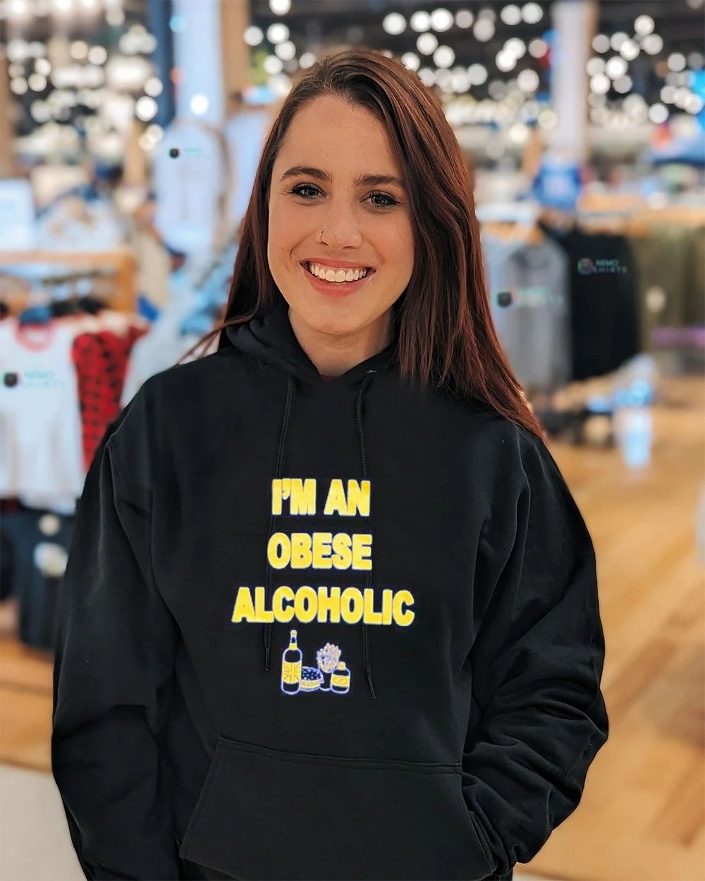 I’m an Obese Alcoholic Slogan humor drinking shirt