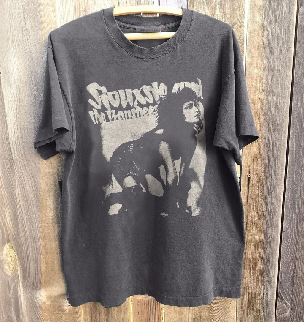 NEW! Siouxsie And The Banshees T-Shirt Charcoal Cotton T-shirt