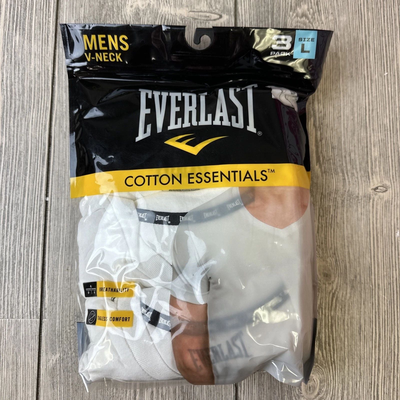 New Everlast Mens 3 Pack V-Neck T-Shirts Size Large