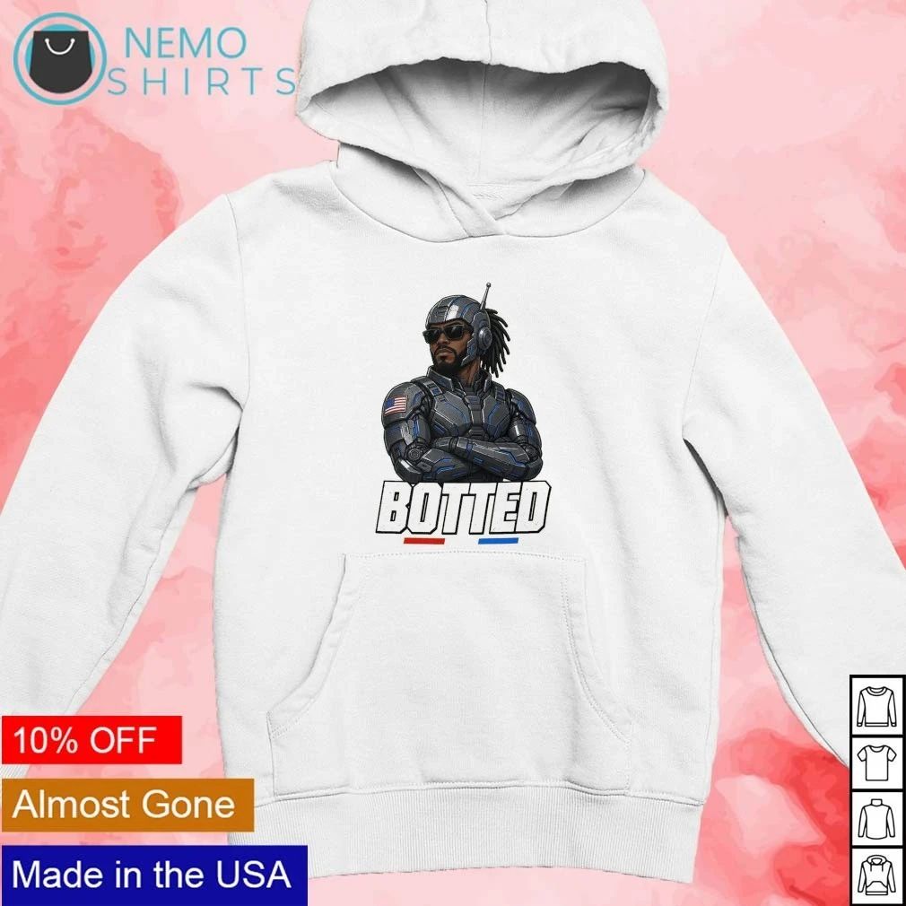 Botted Cybernetic Soldier with American Flag Patch shirt