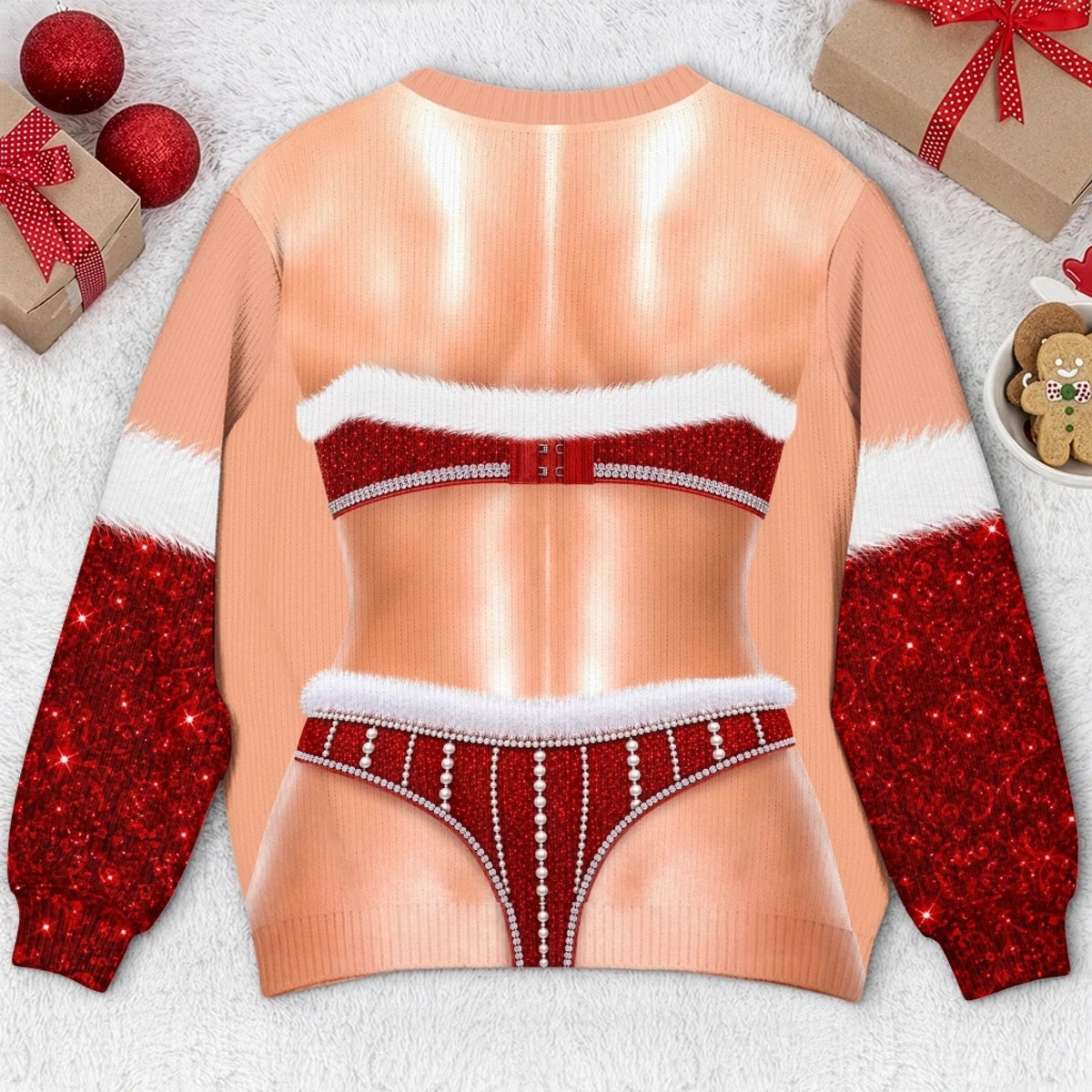 Custom Funny Ugly Sweatshirt - Personalized Christmas Birthday Gifts For Women - Santa’s Glam Favorite