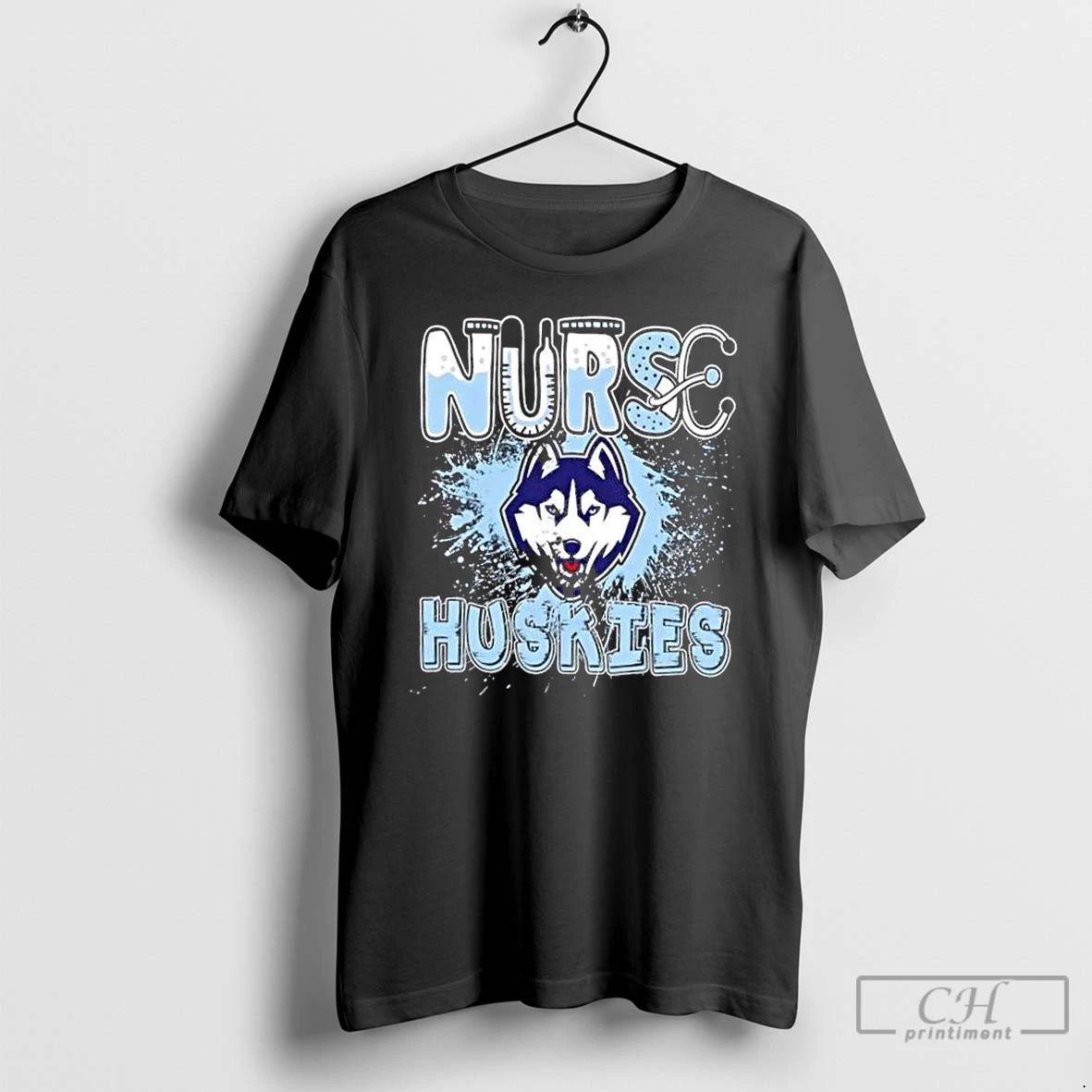 Classic Nurse X Connecticut Huskies Football T Shirts