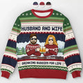Cheers To Us And A Season Full Of Happiness - Couple Personalized Custom Ugly Sweatshirt - Unisex Wool Jumper - Christmas Gift For Husband, Wife, Couple