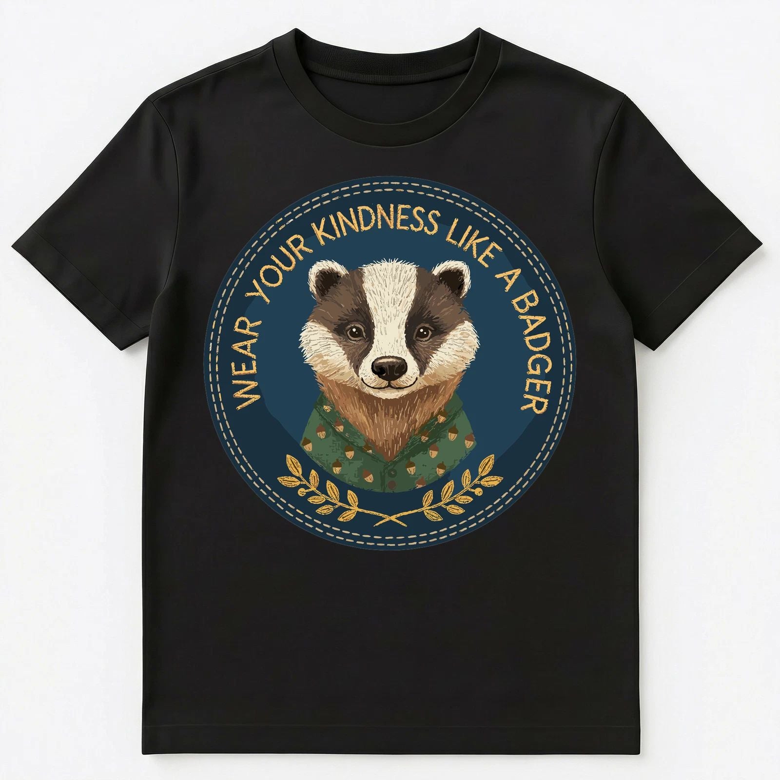 Charming Badger Kindness Humor Motivational Design Unisex T-Shirt