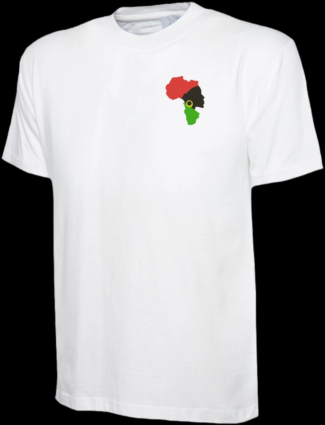 Embroidered African Flag Black Lady Motivational T Shirt, Unisex Adults T Shirt