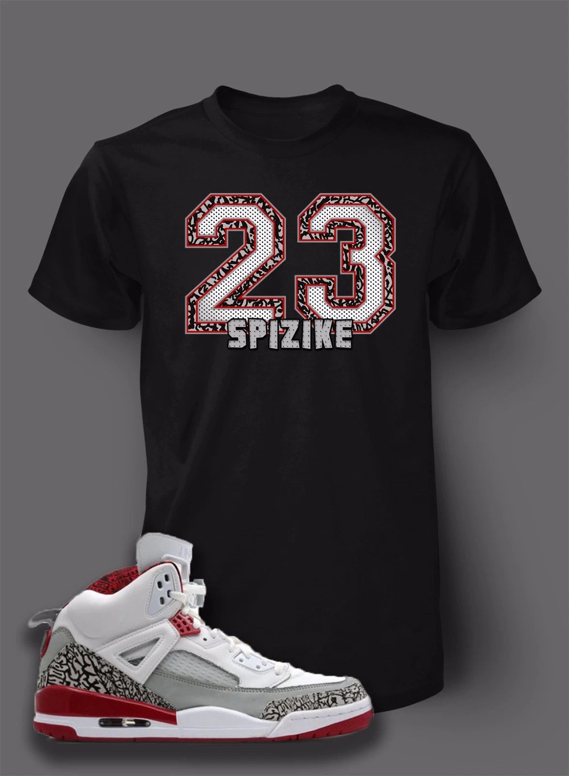 Graphic Tee Shirt to Match J's SPIZIKE WHITE CEMENT Sneaker ProClub Shaka Sport