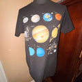 NASA Solar System Graphic T-Shirt Mens Medium Black Space Planets Worm Logo Tee