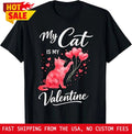 Retro My Cat is My Valentine Kitten Lover Women Girls T-Shirt