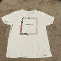 Hurley Mens Graphic T-Shirt White Tropical Floral Logo Short Sleeve Size M