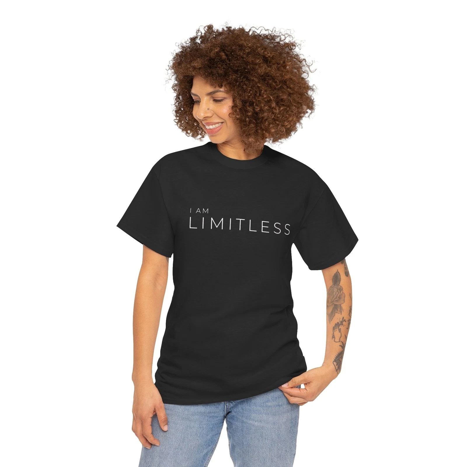 Unisex Heavy Cotton Tee, Limitless Inspirational Design - Motivational Shirt