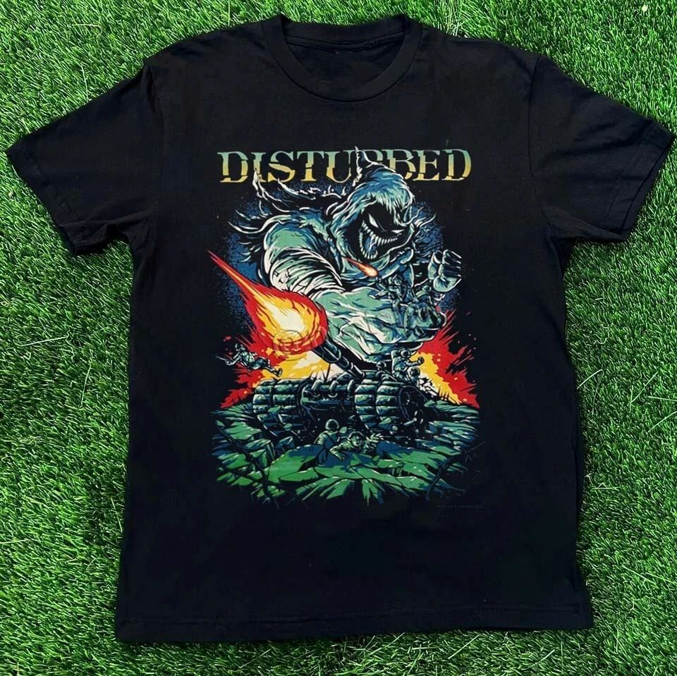 VTG Disturbed Band Album Heavy Cotton Black T Shirt S-5XL CS716