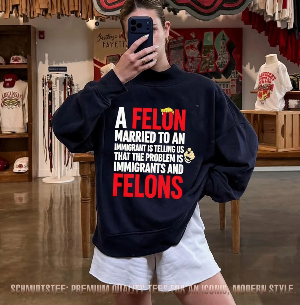 A Felon Married to an Immigrant Political Quote shirt