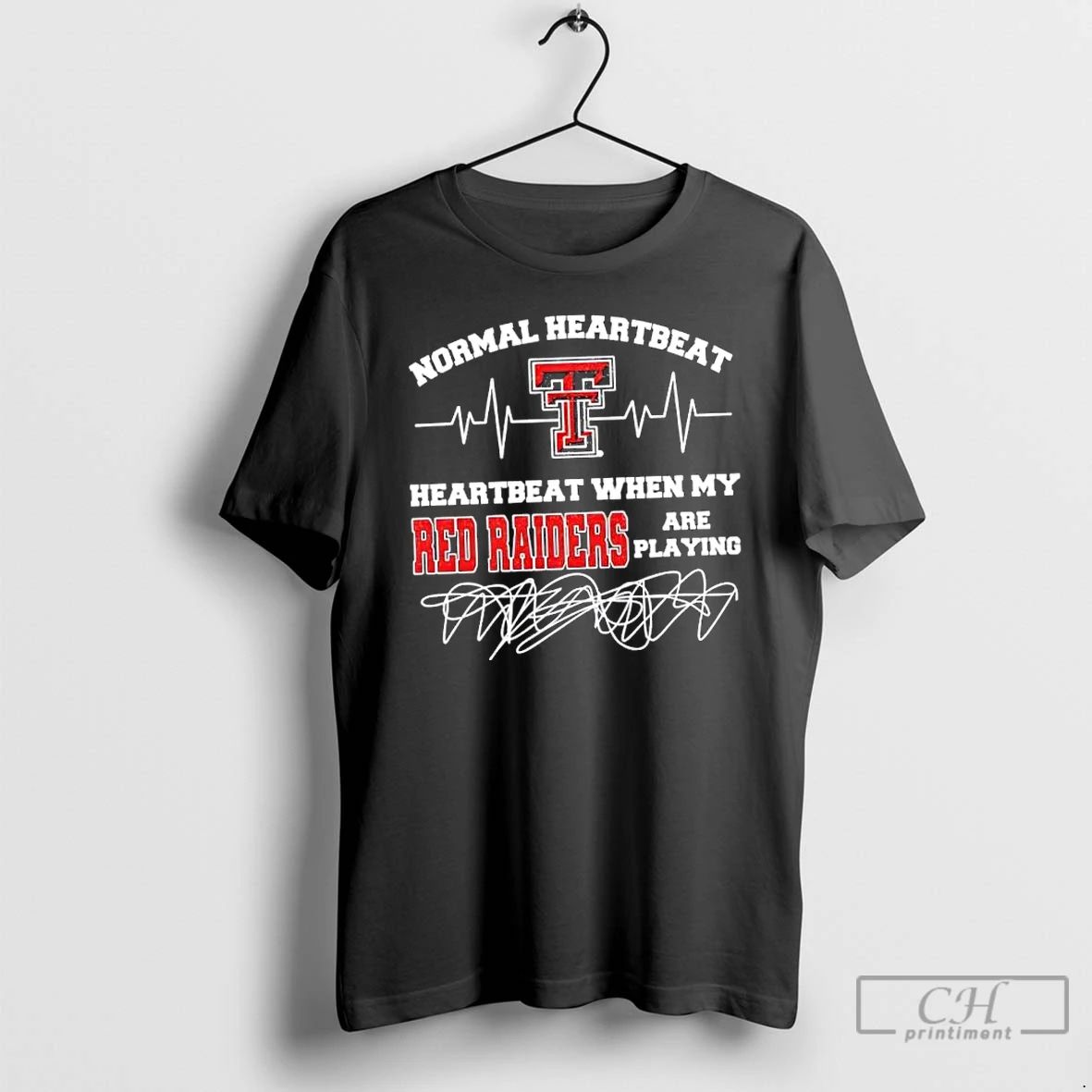 Classic Normal Heartbeat Heartbeat When My Texas Tech Red Raiders Are Playing T Shirts