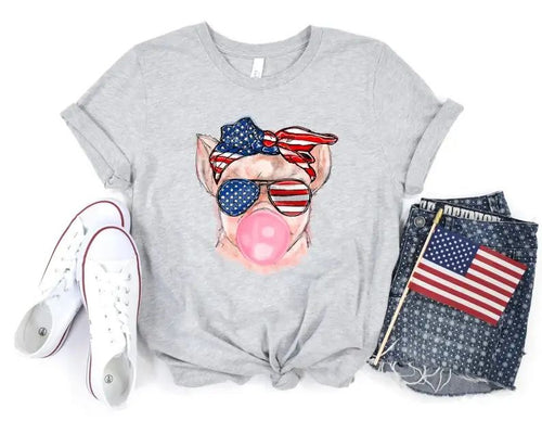 4th of July Cat Bubblegum T-Shirt