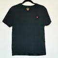 Polo Ralph Lauren Black V Neck Custom Slim Fit T Shirt Men's M Red Pony