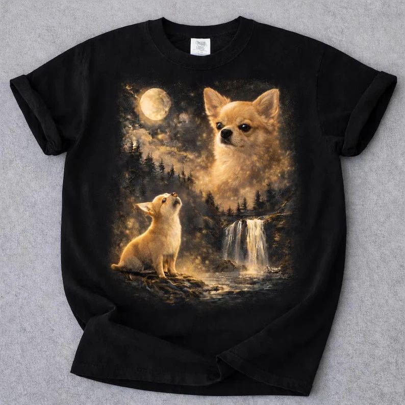 Chihuahua Howling Comfort Tee Dog Lover Gift