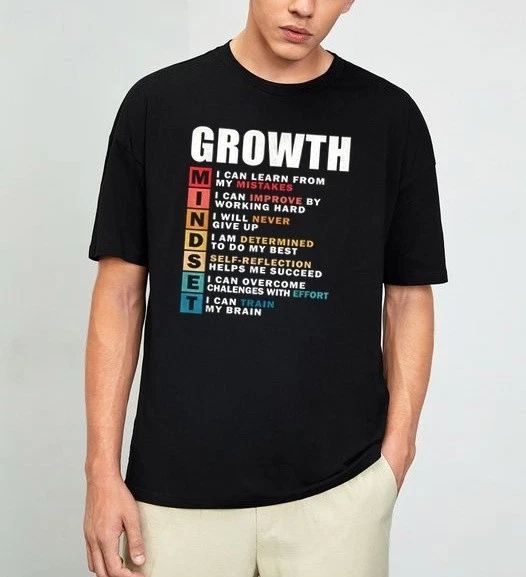 Growth Mindset Definition Motivational Quote Inspiration T-Shirt Size S-3XL