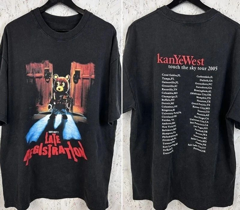 Kanye West Late Registration 2005 Touch The Sky Tour T-Shirt 2 Side Vtg