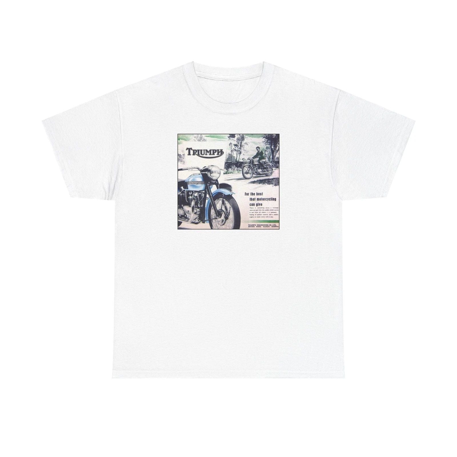 Vintage Triumph Motorcycle Tee | Retro Bike Advertisement Graphic