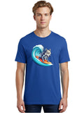 Surfing-Wolf-9 Mens Graphic Tee, 100% Cotton, Casual Summer Wear