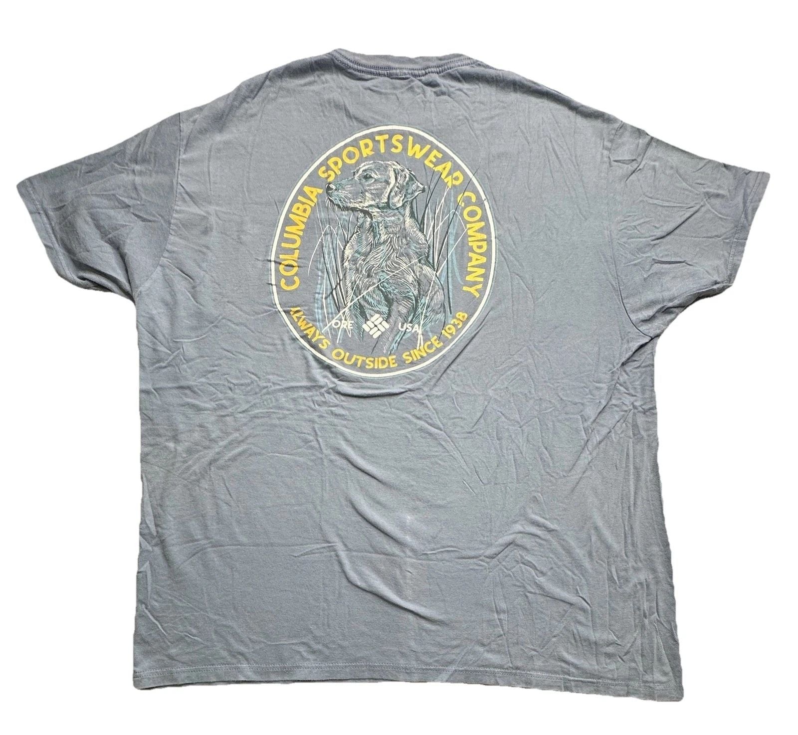 Columbia Sportswear Shirt Mens 2XL Outdoor Dog Graphic Always Outside Hiking