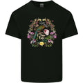 A Bird and Flower Wreath Mens Cotton T-Shirt Tee Top