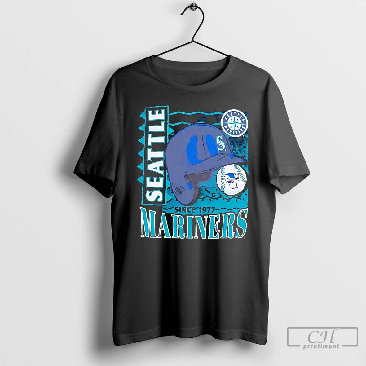 Classic Seattle Mariners Since 1977 Helmet T Shirts